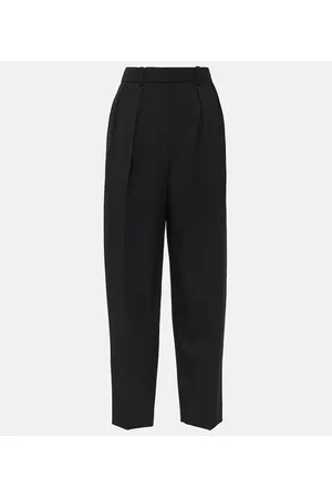 The Row Corby high-rise wool twill straight pants