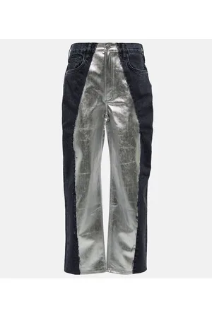 Frame Pieced mid-rise straight jeans
