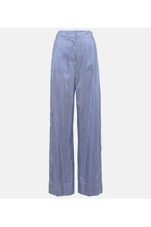 Burberry Striped high-rise silk wide-leg pants