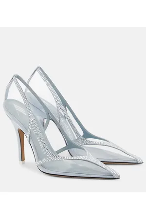 The Attico Venus Chrome PVC and suede pumps
