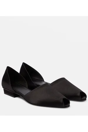 Totême The Peep-Toe satin flats