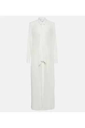 WARDROBE.NYC Layered silk maxi dress
