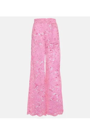 Dolce & Gabbana High-rise lace wide-leg pants