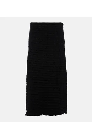 Jil Sander A-line cotton bouclÃ© midi skirt