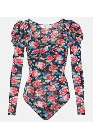 Diane von Furstenberg Erik floral mesh bodysuit