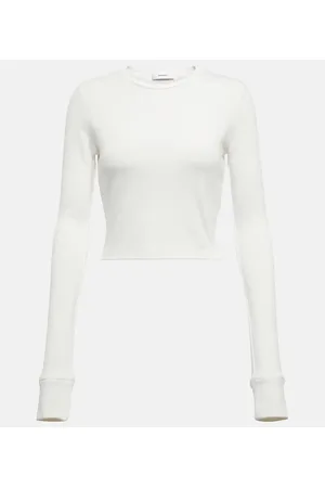 WARDROBE.NYC X Hailey Bieber HB cotton-blend jersey crop top