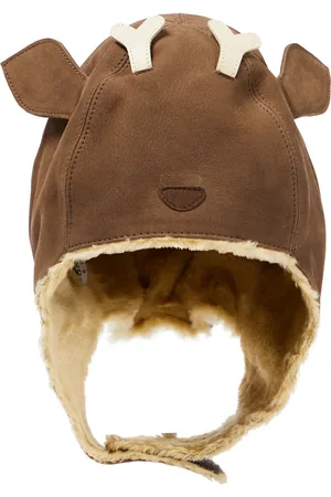 Donsje Kapi Stag faux fur and leather hat
