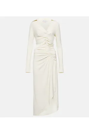 OFF-WHITE Cutout crÃªpe midi dress