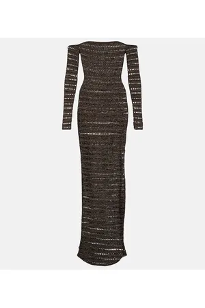 AYA MUSE Montro sheer knit maxi dress