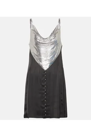 Paco rabanne Chainmail and satin minidress