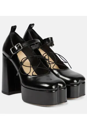Simone Rocha Leather ballerina platform pumps