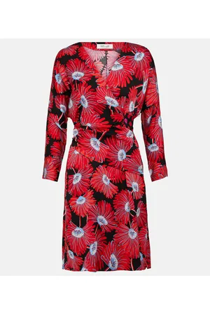 Diane von Furstenberg Mikah printed satin wrap dress