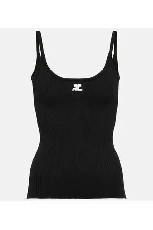 Courrèges CourrÃ¨ges Logo ribbed-knit tank top