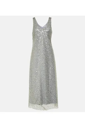 Vince Lucite sequined metallic slip dress