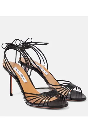 Aquazzura Call me Sandal 85 leather peep-toe sandals