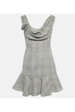 Alessandra Rich Prince De Galles wool minidress