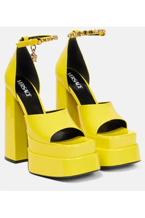 VERSACE Medusa Aevitas patent leather platform sandals