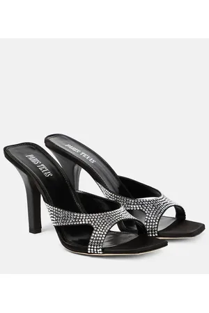 PARIS TEXAS Kate embellished satin mules