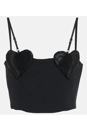 BLUMARINE Crystal-embellished cropped top