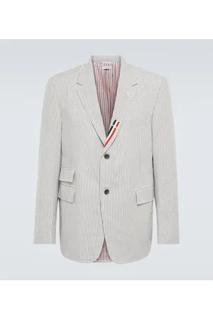 Thom Browne Tricolor pinstriped cotton blazer
