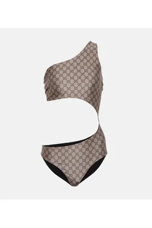 Gucci GG cutout one-shoulder swimsuit