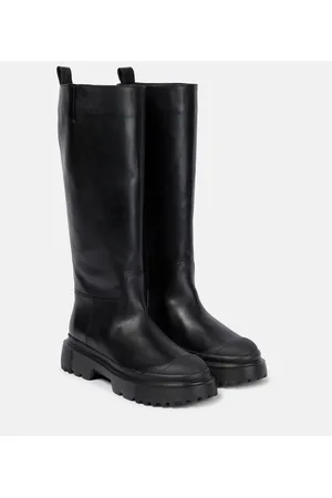 Hogan Leather knee-high boots