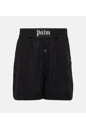 Palm Angels Logo linen boxer shorts