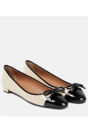 Aquazzura Parisina bow-detail leather ballet flat