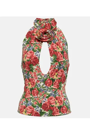 MAGDA BUTRYM Floral halterneck top
