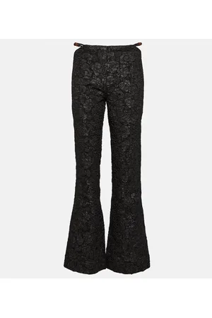 Ganni Jacquard low-rise flared pants