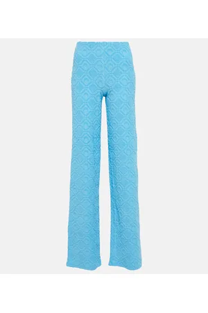 Marine Serre Moon Sponge jacquard wide-leg pants