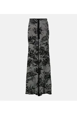 Alaïa AlaÃ¯a Floral mesh maxi skirt