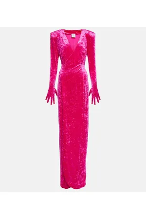 Vetements Diva gloves velvet maxi dress