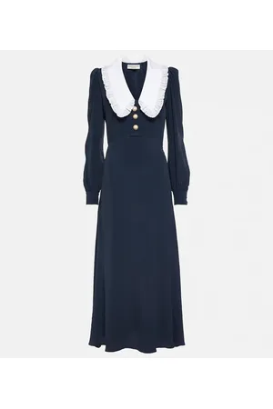 Alessandra Rich Collared silk-blend midi dress