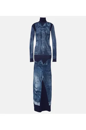 Jean Paul Gaultier Tattoo Collection printed maxi dress