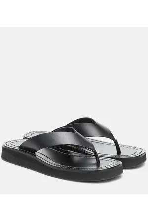 The Row Ginza leather platform slides