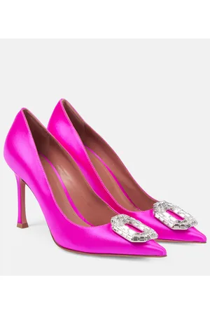 Amina Muaddi Camelia satin pumps