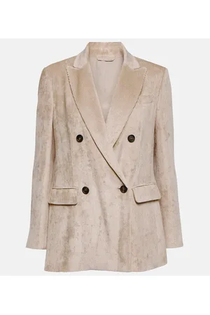 Brunello Cucinelli Double-breasted corduroy velvet blazer