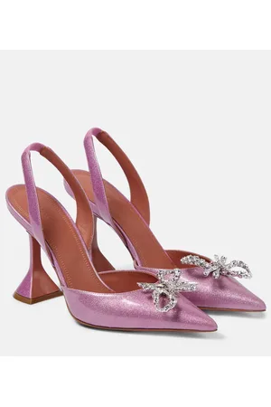 Amina Muaddi Rosie patent leather slingback pumps