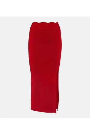 GALVAN Delia scalloped midi skirt