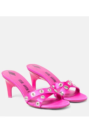 The Attico Cosmo 60 studded satin sandals