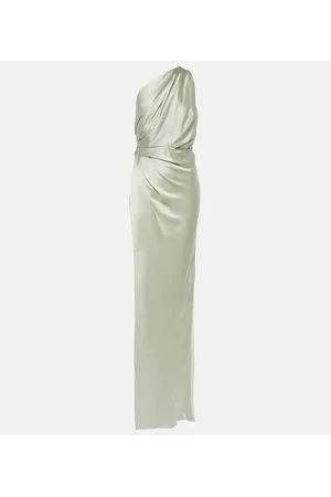 The Sei Draped one-shoulder silk satin gown