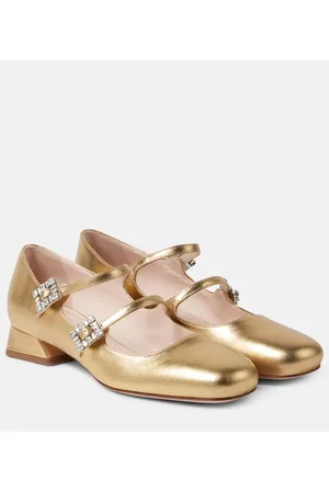 Roger Vivier TrÃ¨s Vivier metallic leather Mary Jane pumps