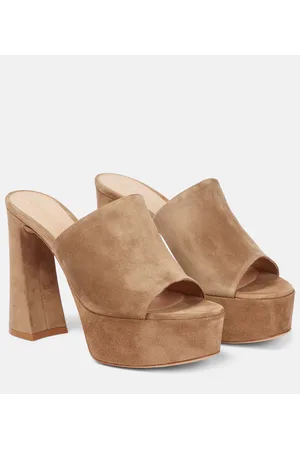 Gianvito Rossi Holly suede platform mules