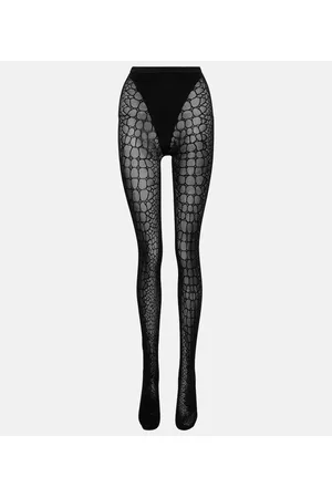 Alaïa AlaÃ¯a Croc-effect tights