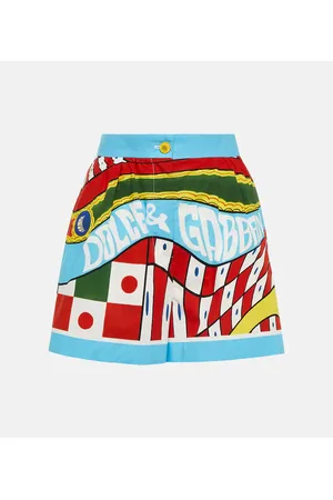 Dolce & Gabbana Printed high-rise cotton shorts