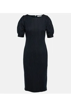 Max Mara Tunica striped cotton-blend midi dress