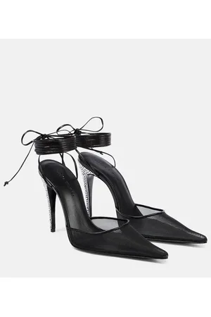 MAGDA BUTRYM Embellished mesh and leather pumps