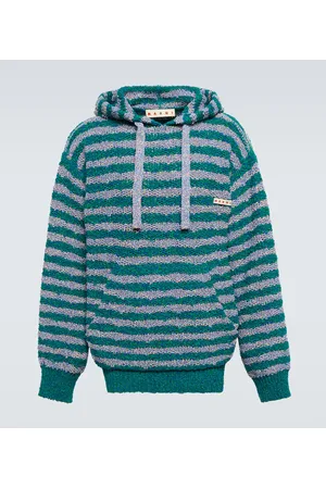 Marni Striped cotton-blend hoodie