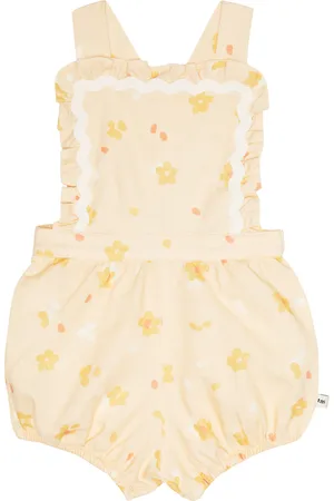 The New Society Baby Limoncello linen and cotton romper